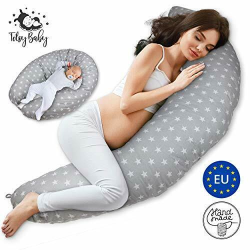 Cuscino Gravidanza per dormire Cuscini Allattamento Grigio con stelle bianche