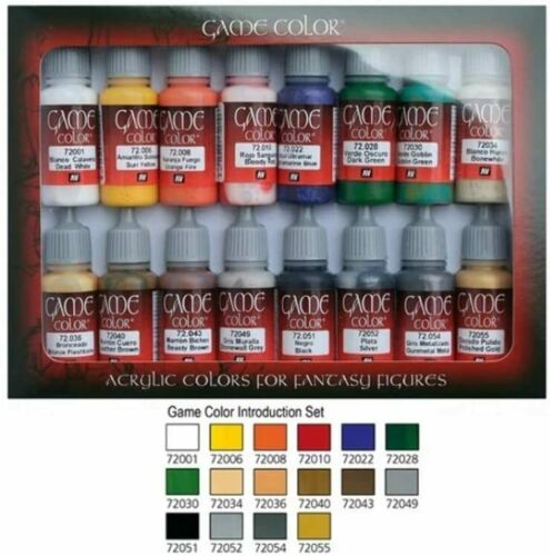 16 x Boccette di colori acrilici a base d'acqua per pittura miniature, 16 x 17ml