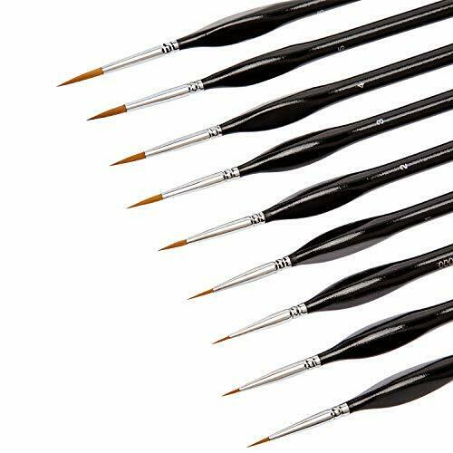 KINBOM 9 Pezzi Fine Detail Pennello Miniature Pennelli Kit Mini Paints Brush...