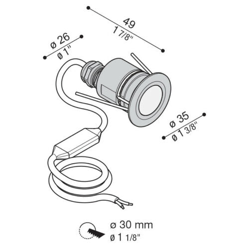Lombardo INC 35 LED180 lm 3000k 2W - Morsettiera NON inclusa