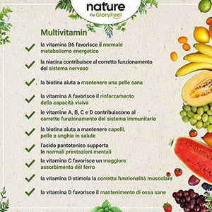 GloryFeel Multivitaminico 180 Compresse - Vitamine e Minerali Naturali - Alta...