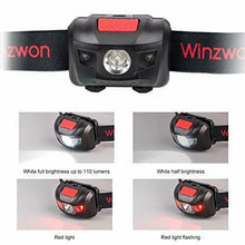 Carica l'immagine nel visualizzatore di Gallery, Winzwon Torcia Lampada Frontale LED da testa con 4 Modalità di...