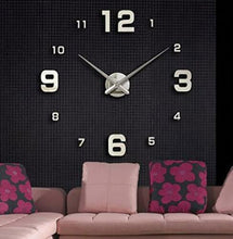 Carica l&#39;immagine nel visualizzatore di Gallery, UBAYMAX Orologio da Parete Adesivo,3D Mirror Modern Wall Clock,DIY Argento