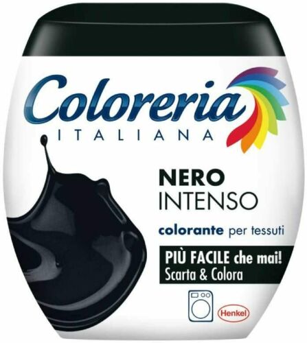 Coloreria Italiana Colorante Tessuti e Vestiti In Lavatrice, Nero Intenso