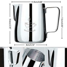 Carica l'immagine nel visualizzatore di Gallery, onehous Lattiera in Acciaio Inox 350ml, brocca Schiuma di Latte Misura...