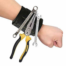 Carica l&#39;immagine nel visualizzatore di Gallery, Braccialetto magnetico con 15 potenti magneti e tasche per contenere Nero