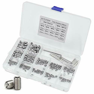 240 Pz Viti Senza Testa M3 M4 M5 M6 M8 Vite Grani in Acciaio INOX con Brugola