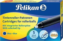 Carica l&#39;immagine nel visualizzatore di Gallery, 10 x Cartucce di ricambio per penna sferografica KM5, Pelikan Set Refill Blu