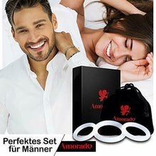 Carica l&#39;immagine nel visualizzatore di Gallery, Amorado, set di 3 anelli per il pene (cock ring) in silicone, un M, Bianco