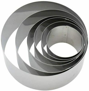 6 x Coppa pasta in acciaio Inox di misure diverse, Ideale per impiattare, 5-12cm