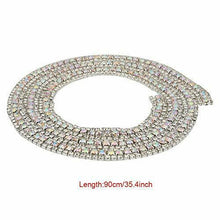 Carica l&#39;immagine nel visualizzatore di Gallery, Nastro di 3 maglie con strass a catena in rilievo per Argento