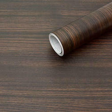 Carica l'immagine nel visualizzatore di Gallery, Carta autoadesiva in vinile con venature del legno di noce scuro, per...