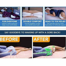 Carica l&#39;immagine nel visualizzatore di Gallery, CUSCINO PER GAMBE MEMORY FOAM SUPPORTO ORTOPEDICO GINOCCHIA SCHIENA