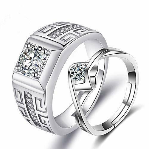 24 gioielli coppia di anelli tandem amore regolabili, per