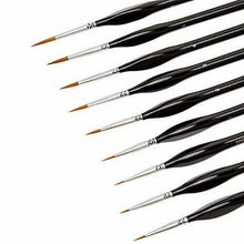 Carica l&#39;immagine nel visualizzatore di Gallery, KINBOM 9 Pezzi Fine Detail Pennello Miniature Pennelli Kit Mini Paints Brush...
