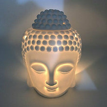 Carica l'immagine nel visualizzatore di Gallery, Moylor - Brucia-essenze a forma di testa Buddha, in ceramica White