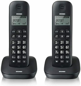 Telefono Cordless Brondi Gala Twin, Coppia di telefoni cordless, 1 linea, Nero