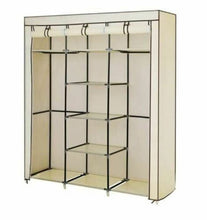 Carica l'immagine nel visualizzatore di Gallery, Armadio Guardaroba Appendiabiti In Acciaio e Tessuto 175 x 150 x 45cm, Beige