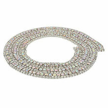 Carica l&#39;immagine nel visualizzatore di Gallery, Nastro di 3 maglie con strass a catena in rilievo per Argento