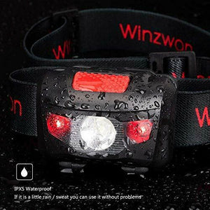 Winzwon Torcia Lampada Frontale LED da testa con 4 Modalità di...