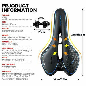 Sella per Bici Mountain in Gel, Sellini per Mountain Bike, Uomo Donna