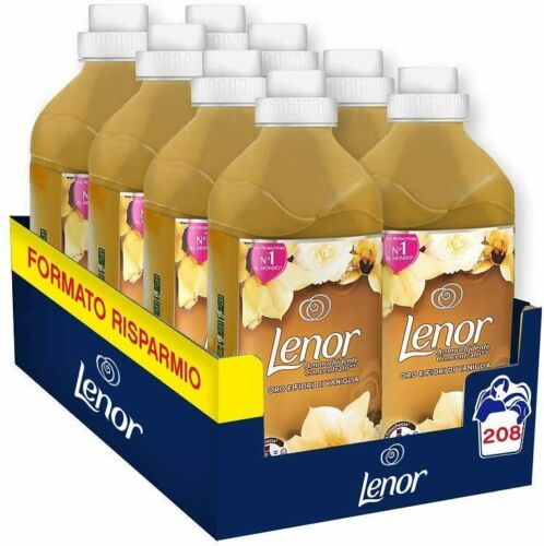 8 x Flaconi di ammorbidente Lenor oro e fiori al profumo di vaniglia 208 Lavaggi