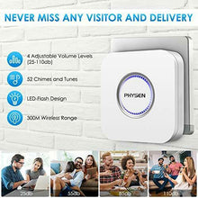 Carica l'immagine nel visualizzatore di Gallery, Campanello Senza Fili PHYSEN Wireless Doorbell IP55 Impermeabile,2...