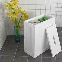 Carica l'immagine nel visualizzatore di Gallery, Woodluv Bianco Saliera Sottile In Legno Multiuso Bagno Unità Archiviazione