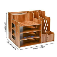 Carica l'immagine nel visualizzatore di Gallery, FOCCTS scrivania organizzatore da tavolo in legno organizer da...