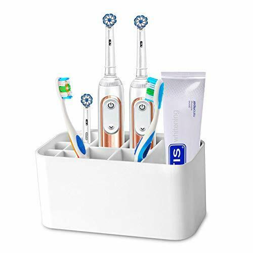 MHTECH Portaspazzolino Elettrico per Tutti i Tipi di dentifricio e Bianco