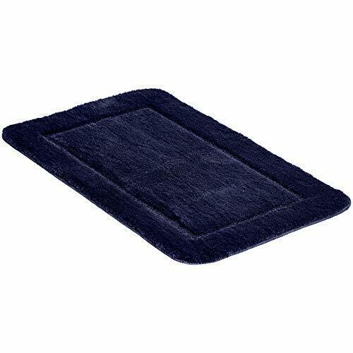 AmazonBasics - Set di tappeti da bagno con bordi scolpiti, 2 pezzi Blu Scuro