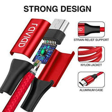 Carica l'immagine nel visualizzatore di Gallery, RAVIAD Cavo Micro USB [4 Pezzi:0.3m,1m,2m,3m] 0.3m 1m 2m 3m