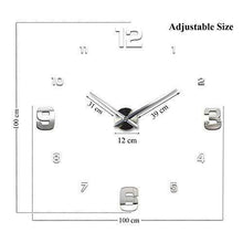Carica l&#39;immagine nel visualizzatore di Gallery, UBAYMAX Orologio da Parete Adesivo,3D Mirror Modern Wall Clock,DIY Argento