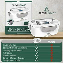 Carica l&#39;immagine nel visualizzatore di Gallery, Scaldavivande Elettrico 2 in 1 per Auto con Chiusura Ermetica, 1.5L 40W 220V+12V
