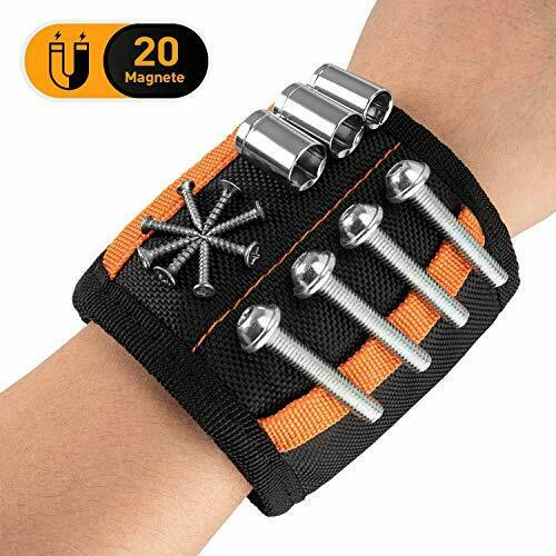 MUSCCCM Bracciale Magnetico,Polsiera Magnetica con 20 Forti Magneti per...