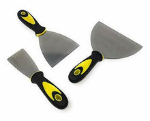 Carica l'immagine nel visualizzatore di Gallery, MGE - Set di 3 Spatole in Acciaio - Spatola per Pareti - con Manico...