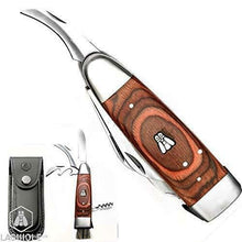 Carica l&#39;immagine nel visualizzatore di Gallery, LAGUIOLE Coltello da funghi, con custodia in pelle, nera. multifunzioni 20cm