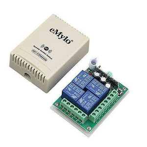 eMylo Relè Telecomando Interruttore 4 Canali Con Due Trasmettitori Senza...