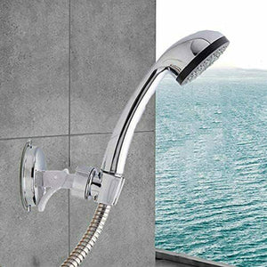 Supporto in ABS con ventosa per soffione doccia, Accessorio mobile cromato bagno