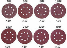Carica l'immagine nel visualizzatore di Gallery, 80 x Dischi abrasivi per levigatrici orbitali da 125 mm, Granatura diversa