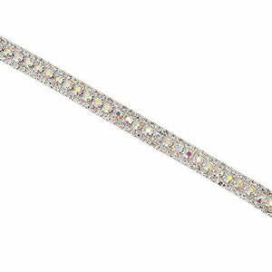 Nastro di 3 maglie con strass a catena in rilievo per Argento