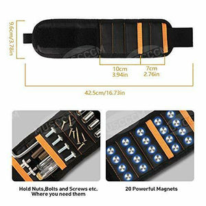 MUSCCCM Bracciale Magnetico,Polsiera Magnetica con 20 Forti Magneti per...
