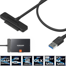 Carica l'immagine nel visualizzatore di Gallery, Adattatore da USB 3.0 a SSD/SATA HD 2,5 pollici, ottimizzato per SSD, UASP SATA