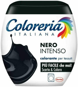 Coloreria Italiana Colorante Tessuti e Vestiti In Lavatrice, Nero Intenso