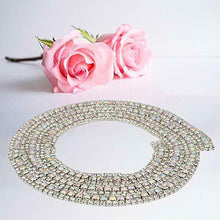 Carica l&#39;immagine nel visualizzatore di Gallery, Nastro di 3 maglie con strass a catena in rilievo per Argento