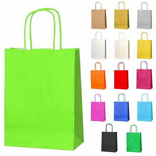 Thepaperbagstore 20 Sacchetti Piccoli di Carta per Feste, Verde Chiaro