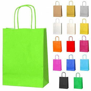 Thepaperbagstore 20 Sacchetti Piccoli di Carta per Feste, Verde Chiaro