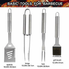 Carica l'immagine nel visualizzatore di Gallery, grilljoy 20pcs Set di Utensili da Barbecue, Accessori BBQ in Acciaio Silver