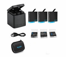 Carica l&#39;immagine nel visualizzatore di Gallery, 3 x Batteria per GoPro Hero 8 7 6 5 black, Capacità da 1220 mAh V 2.00