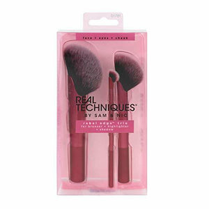 Real Techniques Rebel Edge Trio set di pennelli trucco per viso/guance e...